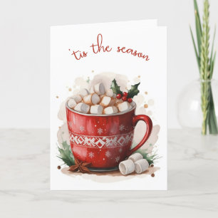 Cartes Pour Fêtes Annuelles Aquarelle Noël Chocolat chaud