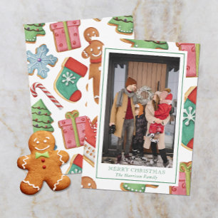 Cartes Pour Fêtes Annuelles Aquarelle Noël Cookies Photo