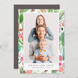 Cartes Pour Fêtes Annuelles Aquarelle Noël Feuillage Botanique Moderne