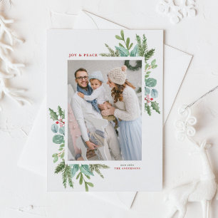 Cartes Pour Fêtes Annuelles Aquarelle Noël Folithe Frame photo de vacances