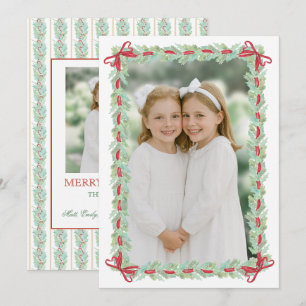 Cartes Pour Fêtes Annuelles Aquarelle Noël Garland Nutcracker Deux photos
