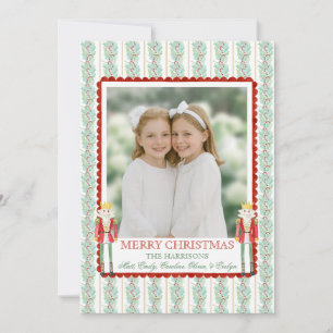 Cartes Pour Fêtes Annuelles Aquarelle Noël Garland Nutcracker Une photo
