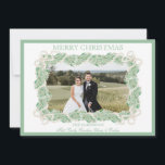 Cartes Pour Fêtes Annuelles Aquarelle Noël Garland Stocking horizontal<br><div class="desc">Aquarelle Noël Garland Stocking Vintage Une photo Carte de vacances. Cette belle carte photo de Noël présente une guirlande de Noël aquarelle avec des arcs blancs comme cadre pour une photo. Le retour de l'invitation est Noël Stockings avec la guirlande de Noël et arcs. Il est parfait si vous cherchez...</div>