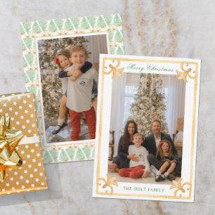 Cartes Pour Fêtes Annuelles Aquarelle Noël Gold Grille-millénaire Photo