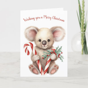 Cartes Pour Fêtes Annuelles Aquarelle Noël Ours Koala
