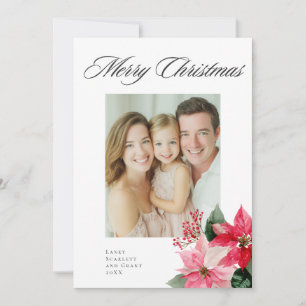 Cartes Pour Fêtes Annuelles Aquarelle Noël Poinsettia Design