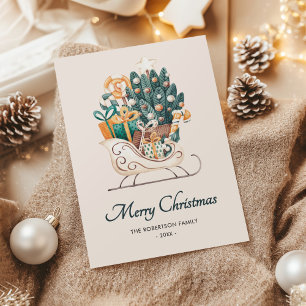 Cartes Pour Fêtes Annuelles Aquarelle Noirs de Noël non photo