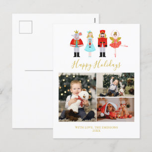 Cartes Pour Fêtes Annuelles Aquarelle Noisette de Noël 3 Photo Collage Ho