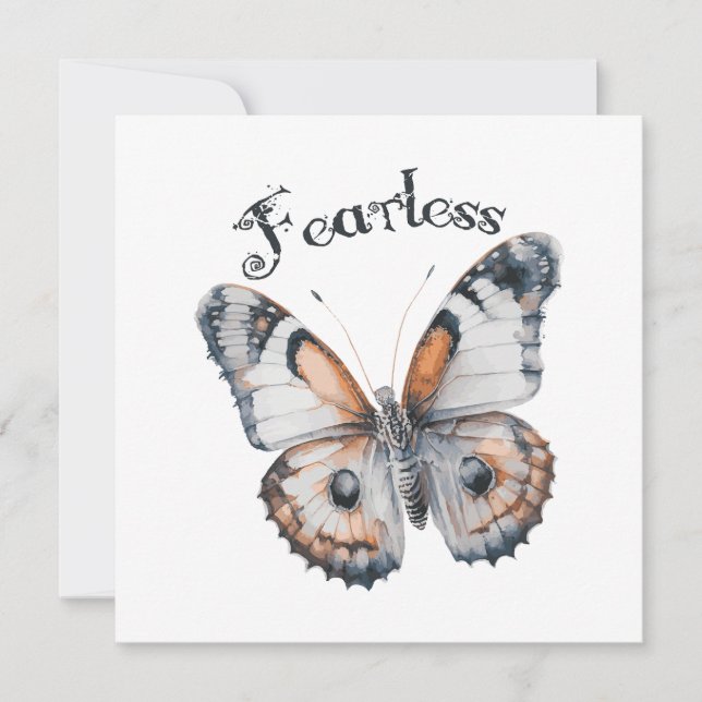 Cartes Pour Fêtes Annuelles Aquarelle papillon sans peur Conception graphique, (Devant)