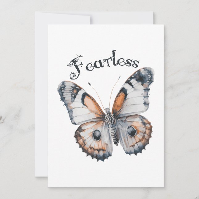Cartes Pour Fêtes Annuelles Aquarelle papillon sans peur Conception graphique, (Devant)