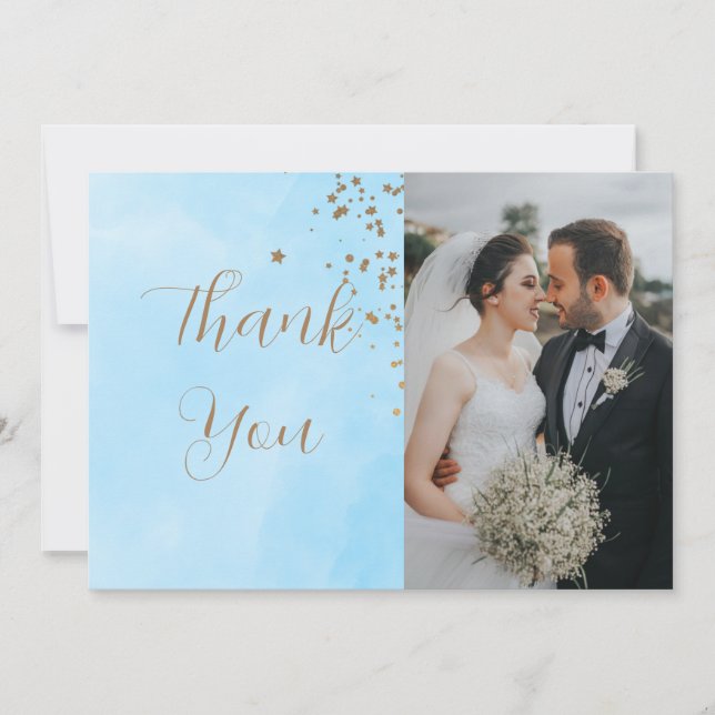 Cartes Pour Fêtes Annuelles Aquarelle Pastel Blue Nuages Deux photos (Devant)