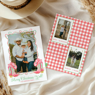 Cartes Pour Fêtes Annuelles Aquarelle Pays Noël Cowboy Botte photo