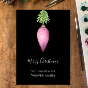 Cartes Pour Fêtes Annuelles Aquarelle Peinte à la main rose Bauble de Noël