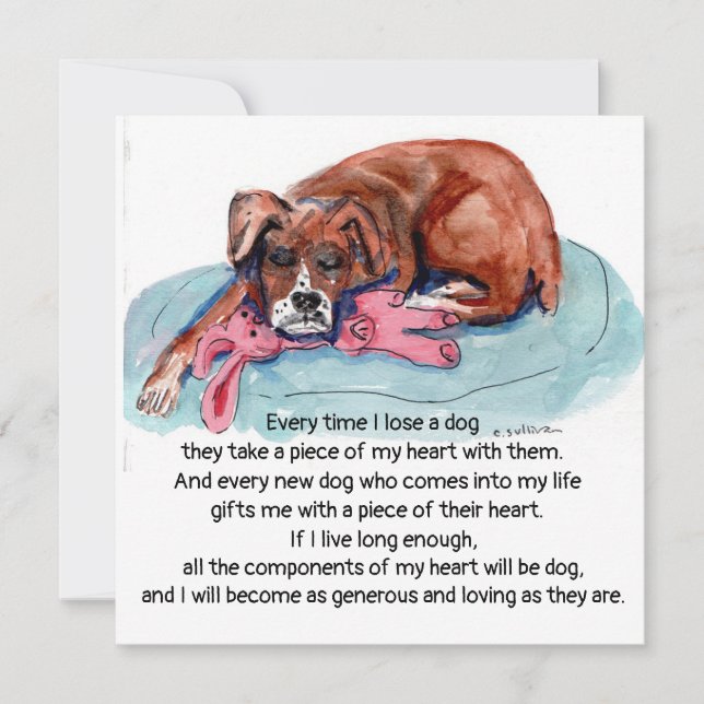 Cartes Pour Fêtes Annuelles Aquarelle peinture pup & "Chaque fois que je perds (Devant)