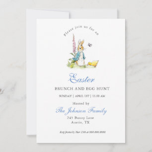 Cartes Pour Fêtes Annuelles Aquarelle Peter Rabbit Brunch de Pâques et chasse
