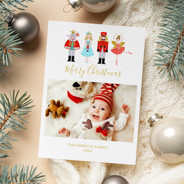 Cartes Pour Fêtes Annuelles Aquarelle photo Noisette de Noël (Créateur téléchargé)