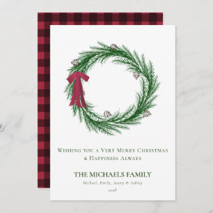 Cartes Pour Fêtes Annuelles Aquarelle Pine et Pine Cônes Noël