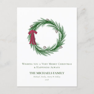 Cartes Pour Fêtes Annuelles Aquarelle Pine et Pine Cônes Noël