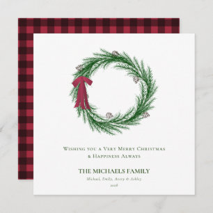 Cartes Pour Fêtes Annuelles Aquarelle Pine et Pine Cônes Noël