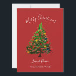 Cartes Pour Fêtes Annuelles Aquarelle Pine Joyeux sapin de Noël<br><div class="desc">Joyeuse carte de Noël. Aquarelle sapin de Noël,  carte traditionnelle. Veuillez le personnaliser avec vos détails.</div>