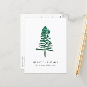Cartes Pour Fêtes Annuelles Aquarelle Pine Tree photo Noël d'affaires