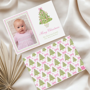Cartes Pour Fêtes Annuelles Aquarelle Pink Nutcracker Arbre de Noël