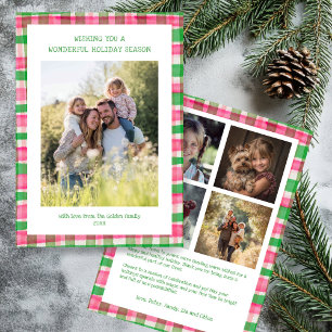 Cartes Pour Fêtes Annuelles Aquarelle Plantée artisanale Noël personnalisé 5 p