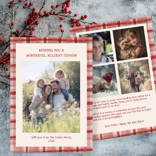 Cartes Pour Fêtes Annuelles Aquarelle Plantée artisanale Noël personnalisé 5 p