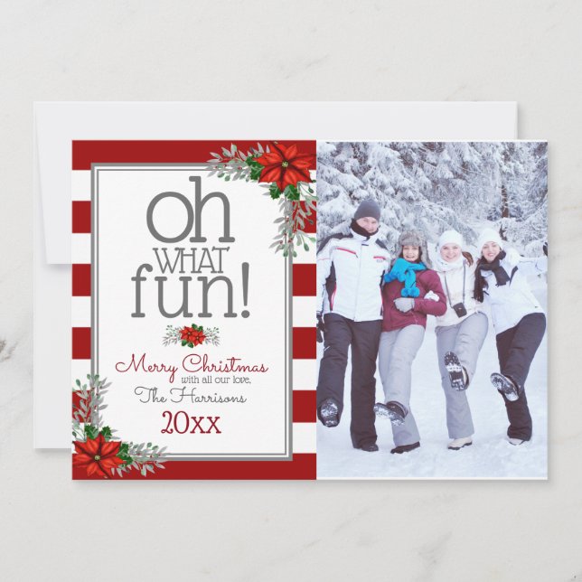 Cartes Pour Fêtes Annuelles Aquarelle Poinsettia voeux de Noël Photo (Devant)