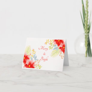 Cartes Pour Fêtes Annuelles Aquarelle poinsettias personnalisée
