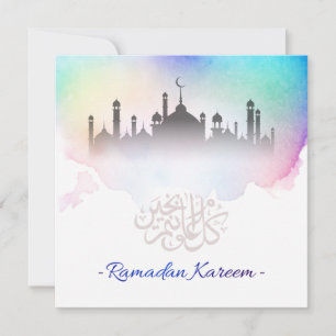 Cartes Pour Fêtes Annuelles Aquarelle Ramadan Kareem