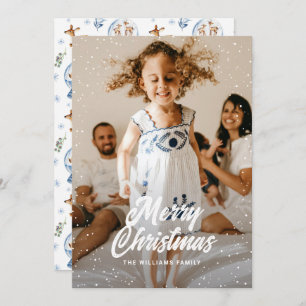 Cartes Pour Fêtes Annuelles Aquarelle Reindeder Globe de neige Photo Noël