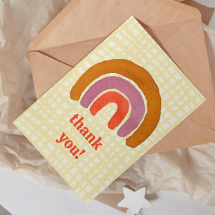 Cartes Pour Fêtes Annuelles Aquarelle rétro arc-en-ciel merci