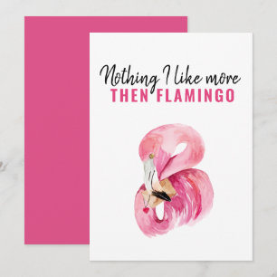 Cartes Pour Fêtes Annuelles Aquarelle rose exotique moderne Flamant rose cadea