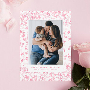 Cartes Pour Fêtes Annuelles Aquarelle rose mignonne Coeurs d'amour Saint-Valen