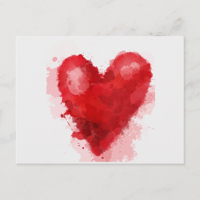 Cartes Pour Fêtes Annuelles Aquarelle rouge coeur gothique fille valentine (Devant)