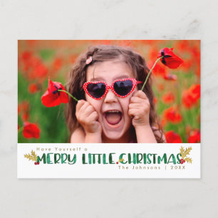 Cartes Pour Fêtes Annuelles Aquarelle rouge et or Joyeux petit Noël