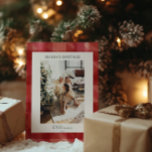 Cartes Pour Fêtes Annuelles Aquarelle rouge Plaid Rustique Saisons photo Salut<br><div class="desc">Carte de vacances Red Watercolor Plaid Rustic Photo Bonnes Fêtes de Noël</div>
