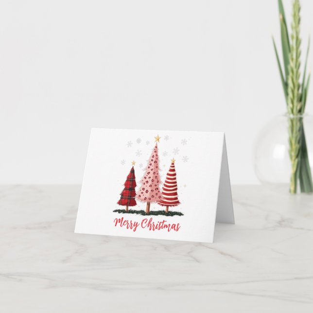 Cartes Pour Fêtes Annuelles aquarelle rustique arbre de noël non photo (Devant)