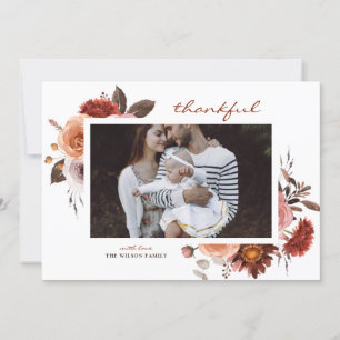 Cartes Pour Fêtes Annuelles Aquarelle rustique Bouquet floral Thanksgiving