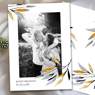 Cartes Pour Fêtes Annuelles Aquarelle Rustique Photo feuilletée de Noël