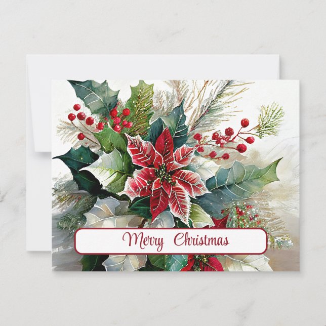 Cartes Pour Fêtes Annuelles Aquarelle spray de Noël personnalisé (Devant)