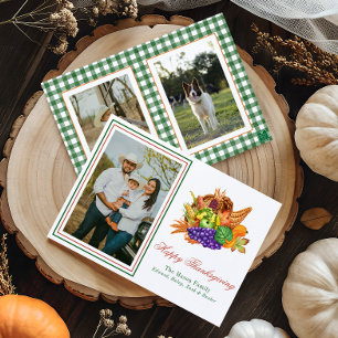 Cartes Pour Fêtes Annuelles Aquarelle Thanksgiving Cornucopia Photo