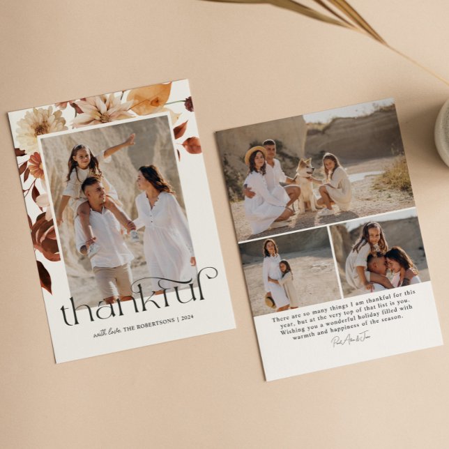 Cartes Pour Fêtes Annuelles Aquarelle Thanksgiving Photo (Créateur téléchargé)