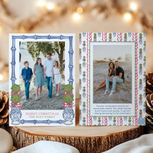 Cartes Pour Fêtes Annuelles Aquarelle Topiary Bamboo Photo