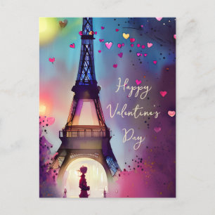 Cartes Pour Fêtes Annuelles Aquarelle Tour Eiffel Valentine