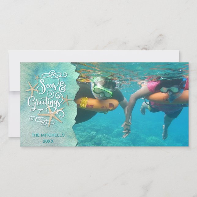 Cartes Pour Fêtes Annuelles Aquarelle tropicale "Bonnes Fêtes" (Devant)