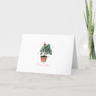 Cartes Pour Fêtes Annuelles Aquarelle tropicale Monstera Joyeux Noël