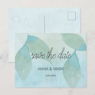 Cartes Pour Fêtes Annuelles Aquarelle vert bleu océan transparent Original