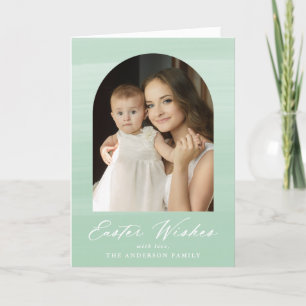 Cartes Pour Fêtes Annuelles Aquarelle verte à la menthe Arch 2 Photo voeux de